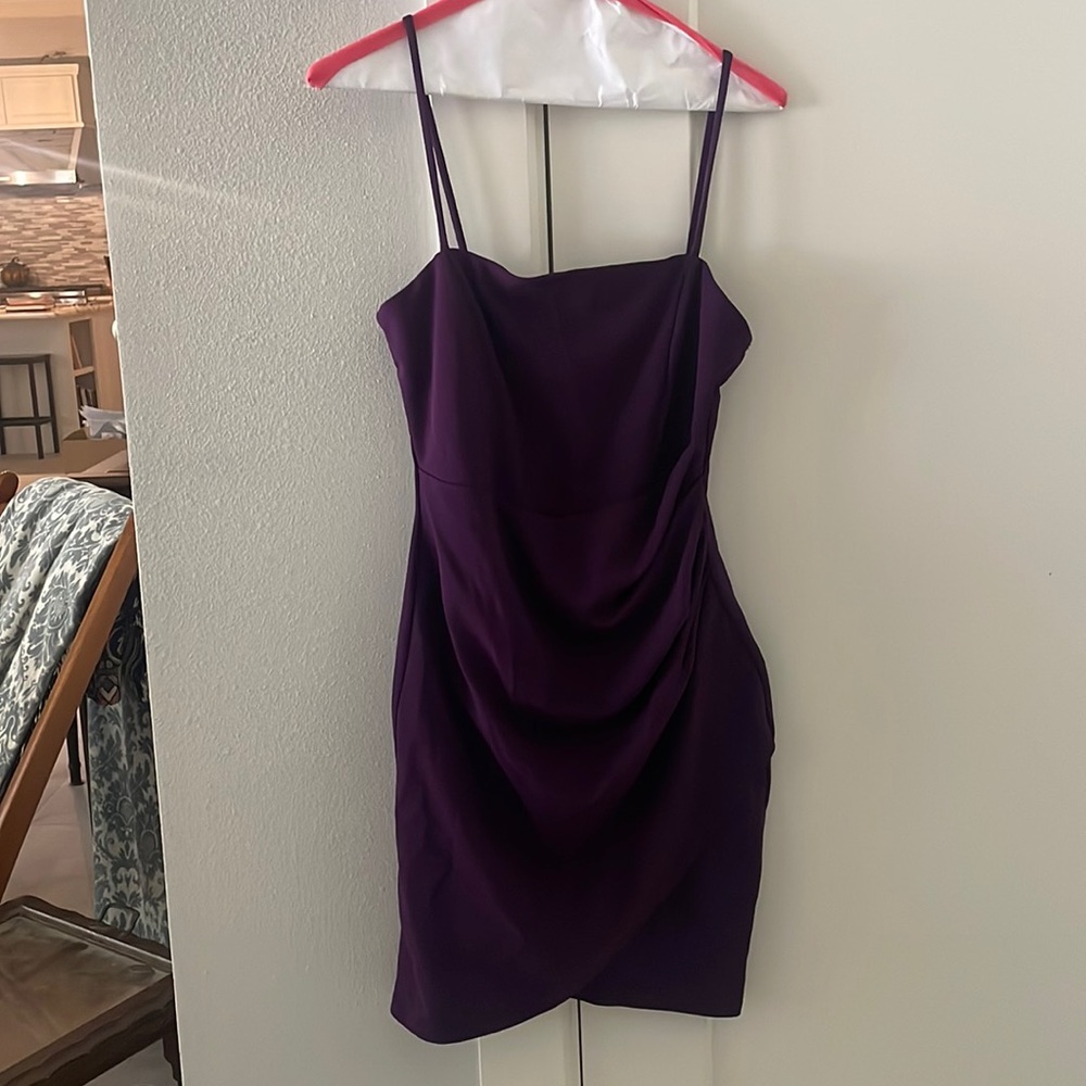 Windsor cocktail dress, dark purple, spaghetti straps, size large